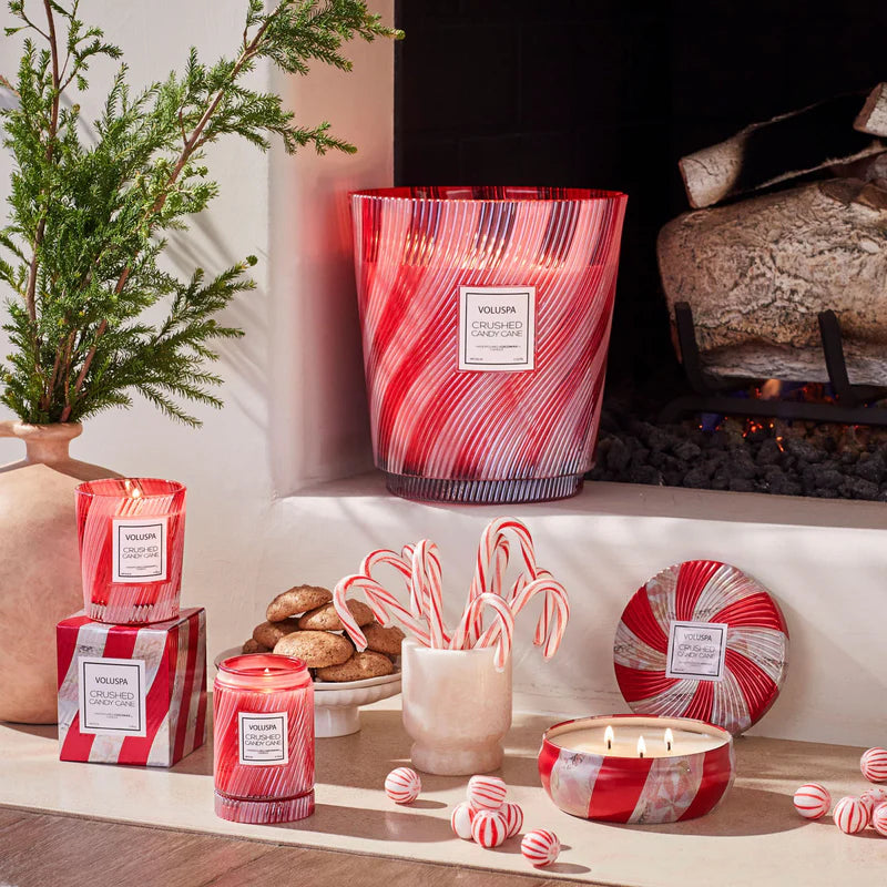 Crushed candy cane classic candle