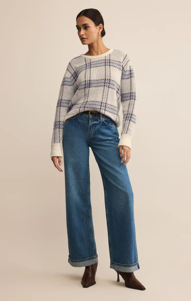 Junction plaid sweater - natural