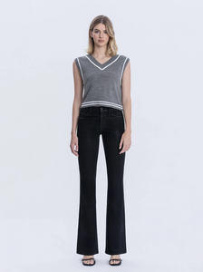 F6314BK - Full Length Black Bootcut Jeans - black