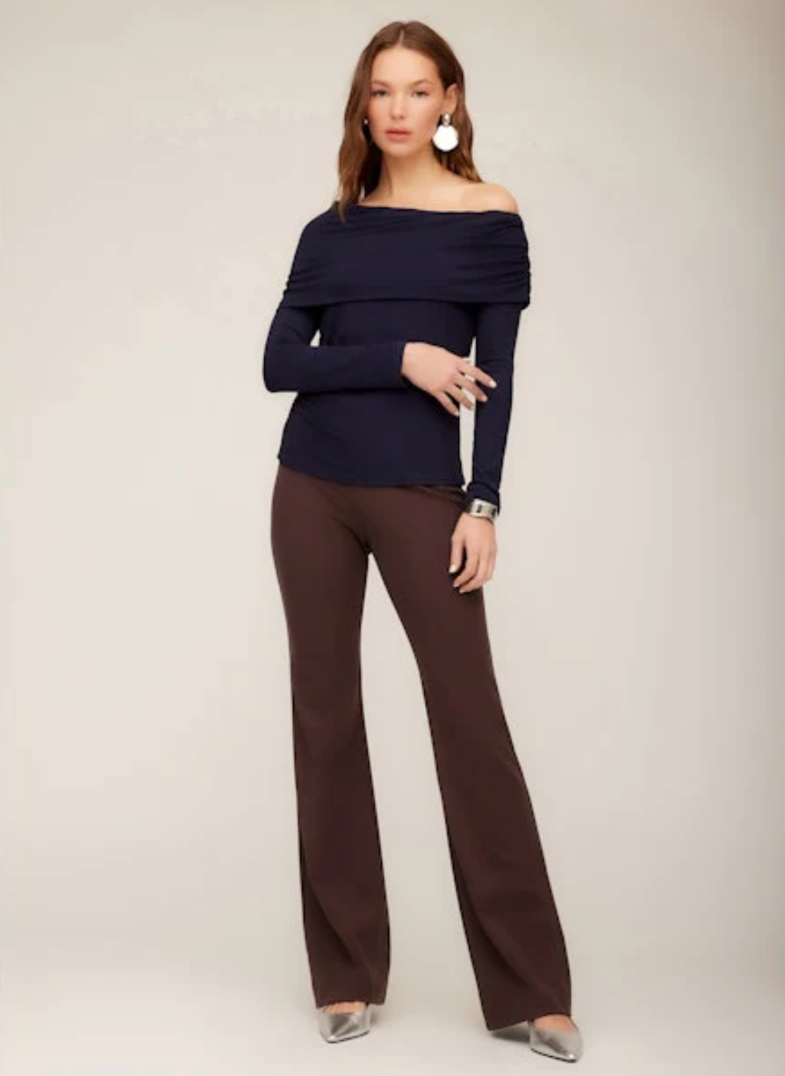 Bootcut pants - brown