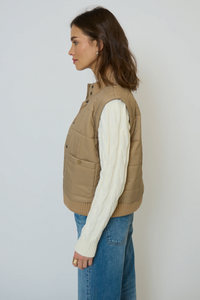 Brady Quilted Mixed Media Jacket - oat