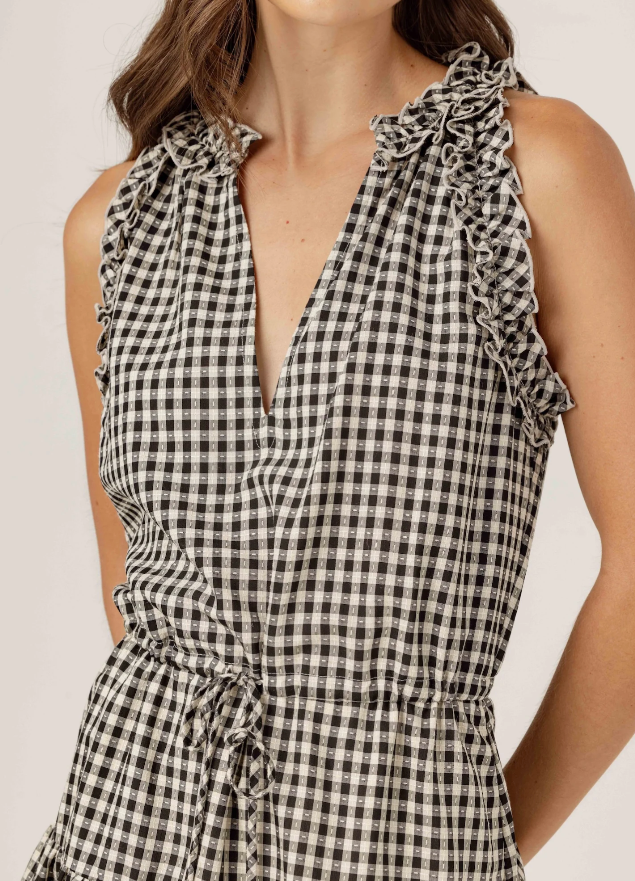 Gingham blisse dress - black gingham