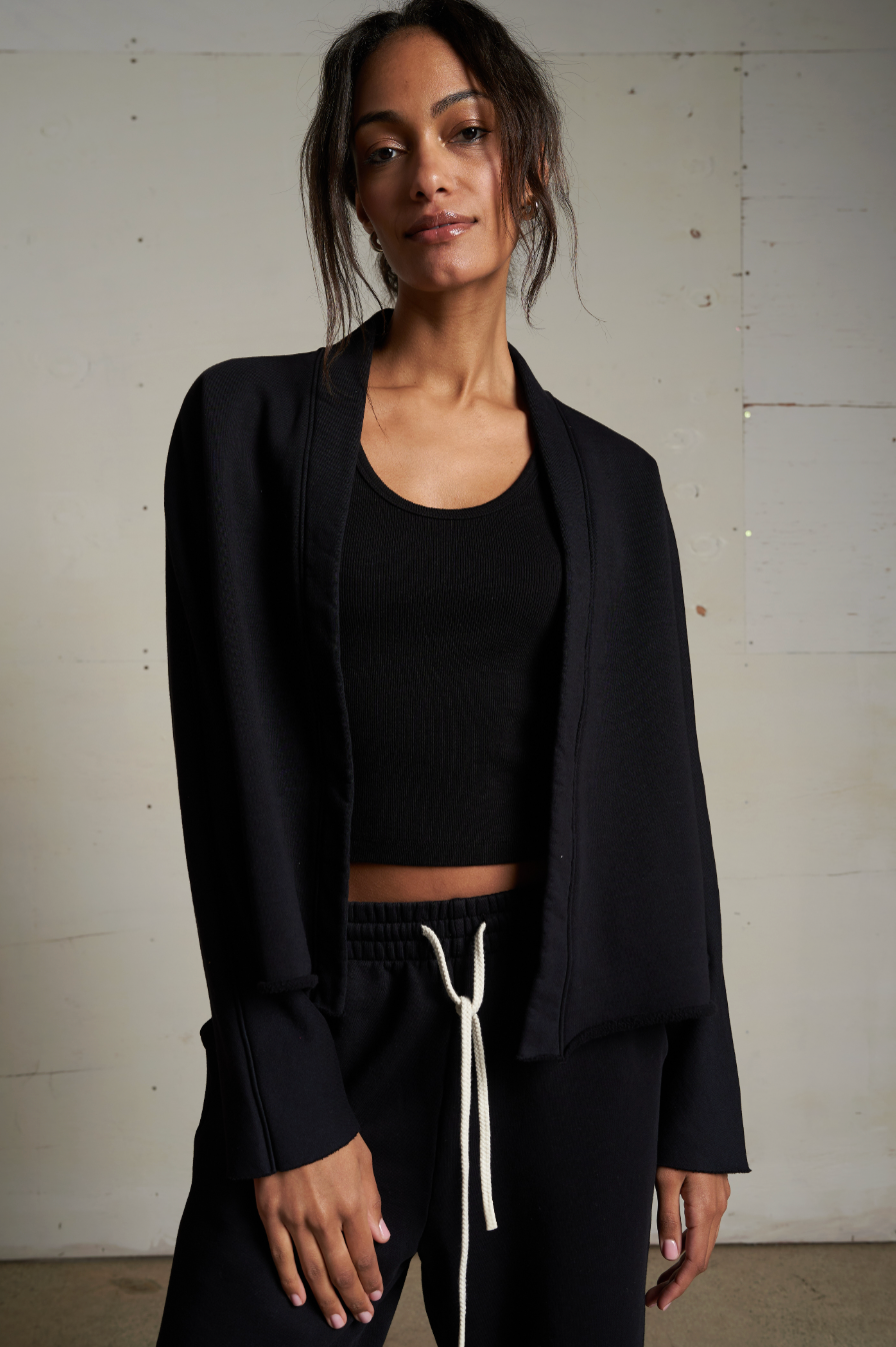 Olivia fleece cardigan - true black