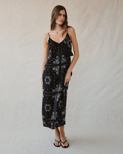 Ruffle cami midi dress - bandana print