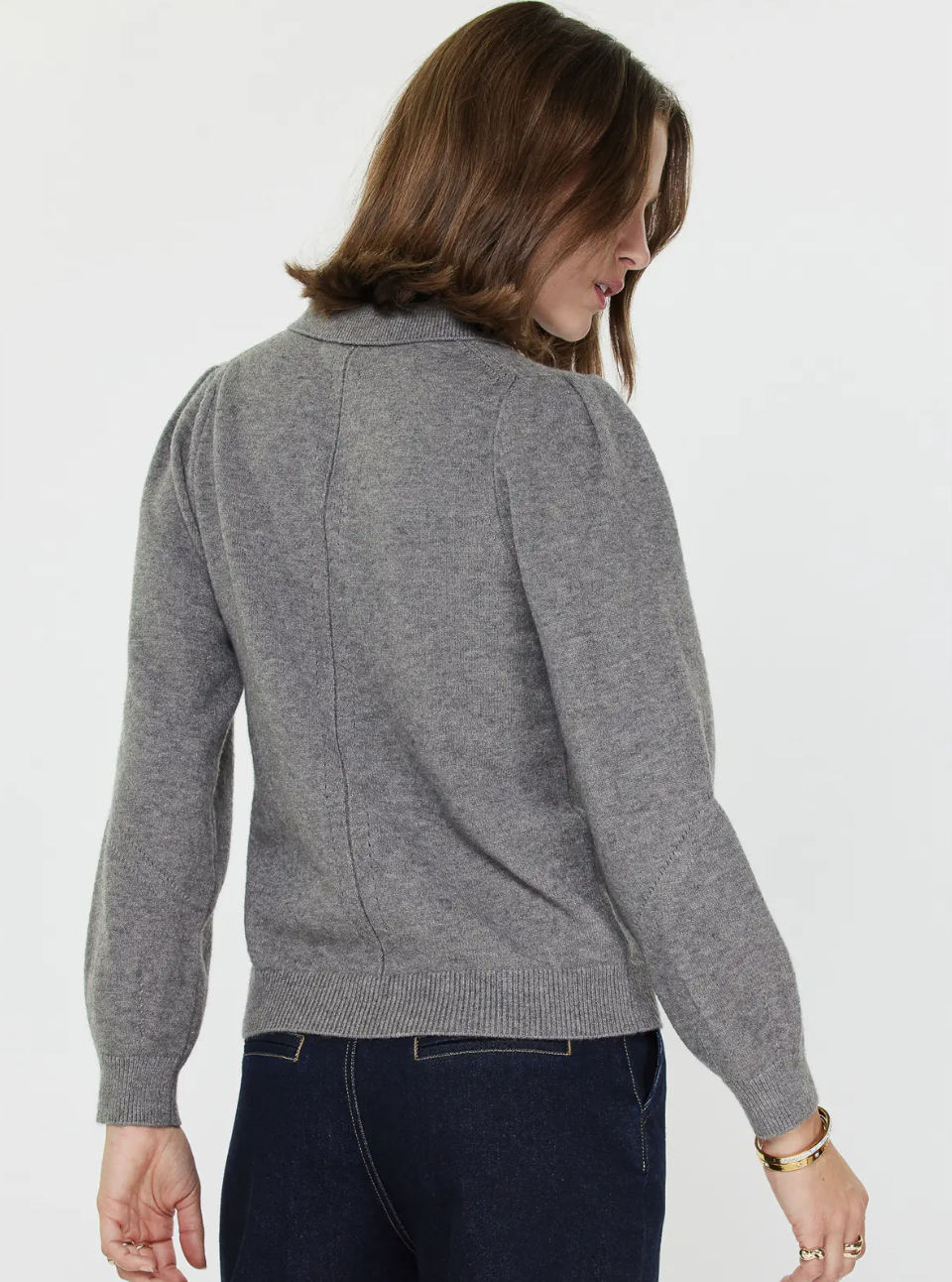 Polo Long Sleeve Sweater - fog