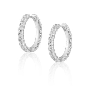 Piper cz hoops (18mm) - silver