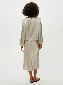 Leila bias midi skirt - cement