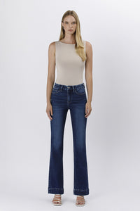 F5865 - High rise trouser hem jeans - blue element