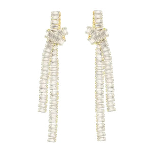 CZ knot statement earrings - gold