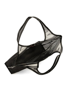 Roxy mesh tote - black