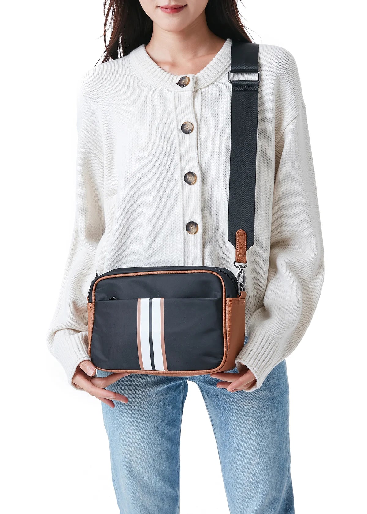Noa nylon crossbody - urban (black)