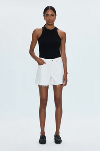 Kennedy relaxed mid rise cut-off shorts - antique white