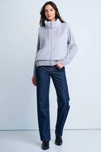 The Teddy faux fur knit jacket - platinum