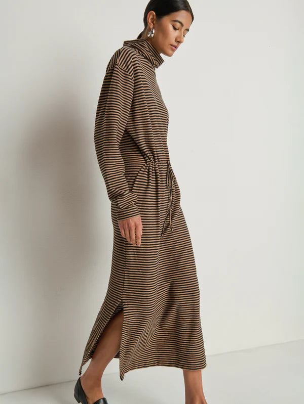 Mariel dress- mini cocoa stripe