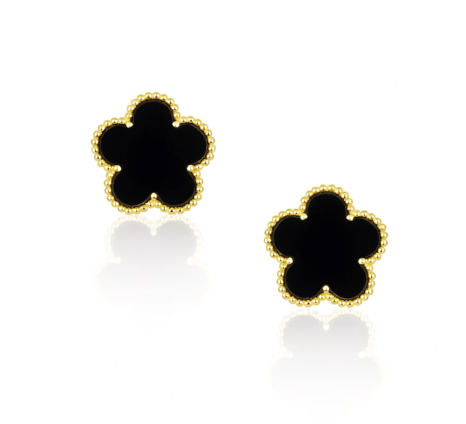 Adeline clover earrings (15mm) - onyx
