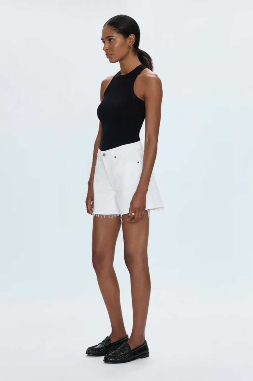 Kennedy relaxed mid rise cut-off shorts - antique white
