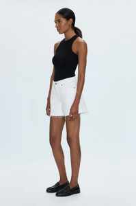Kennedy relaxed mid rise cut-off shorts - antique white