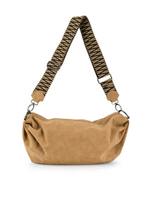 Ollie vegan suede sling bag - toast