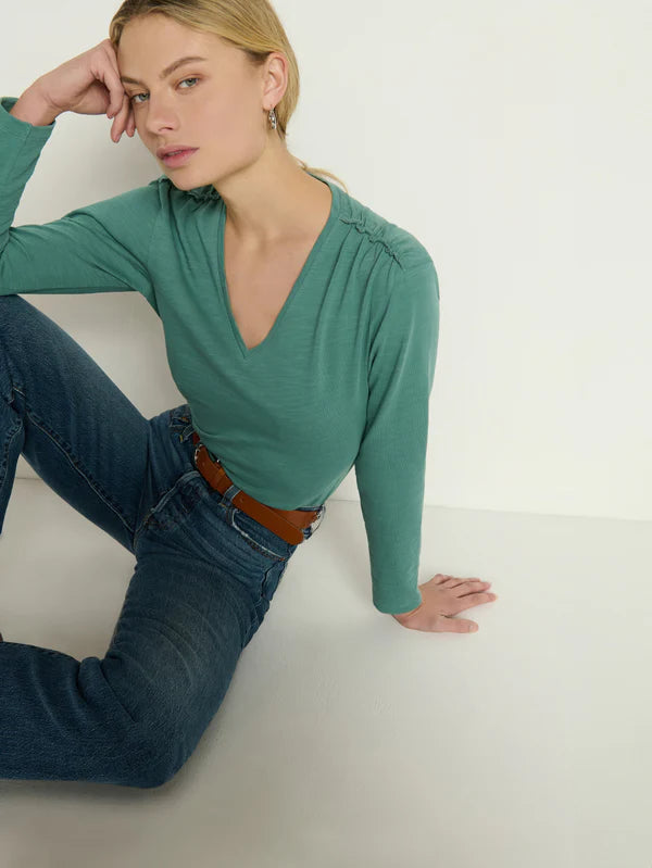 Remi V-Neck Top - sagebrush