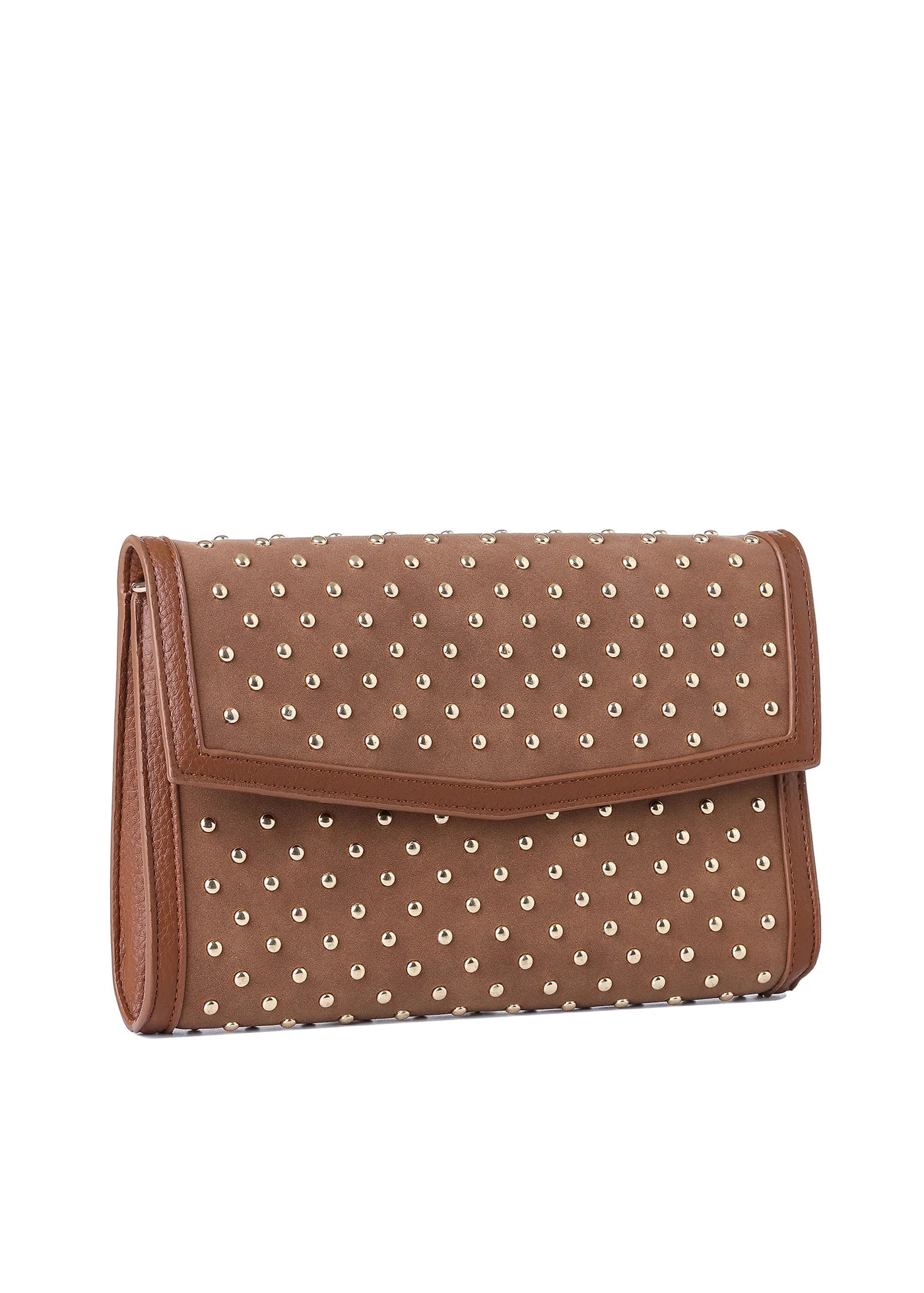 Beth clutch - saddle suede