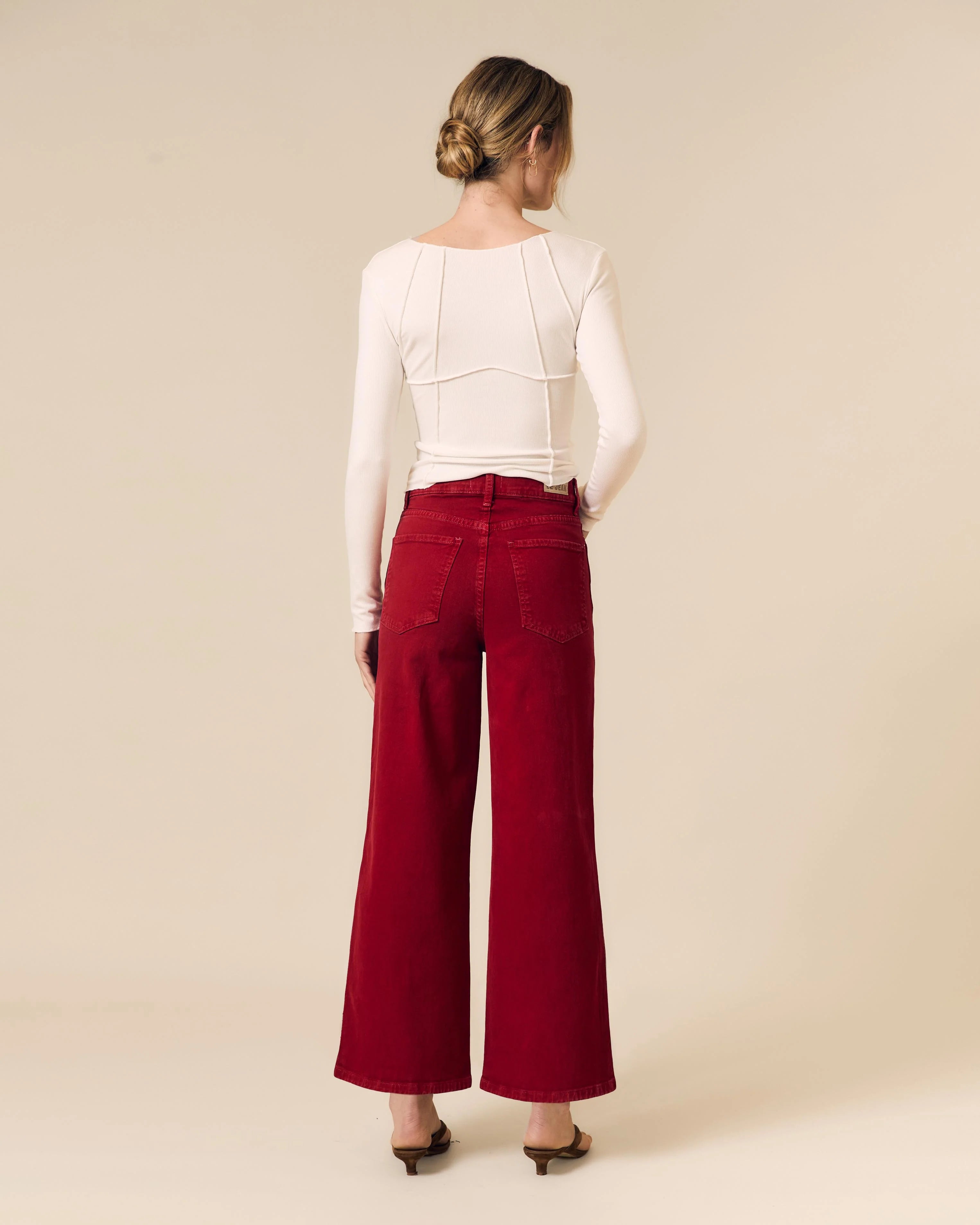 Juliette wide-leg ankle - red