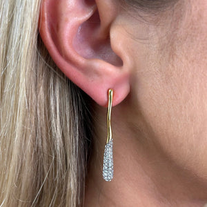 Betty CZ drop earrings  - silver