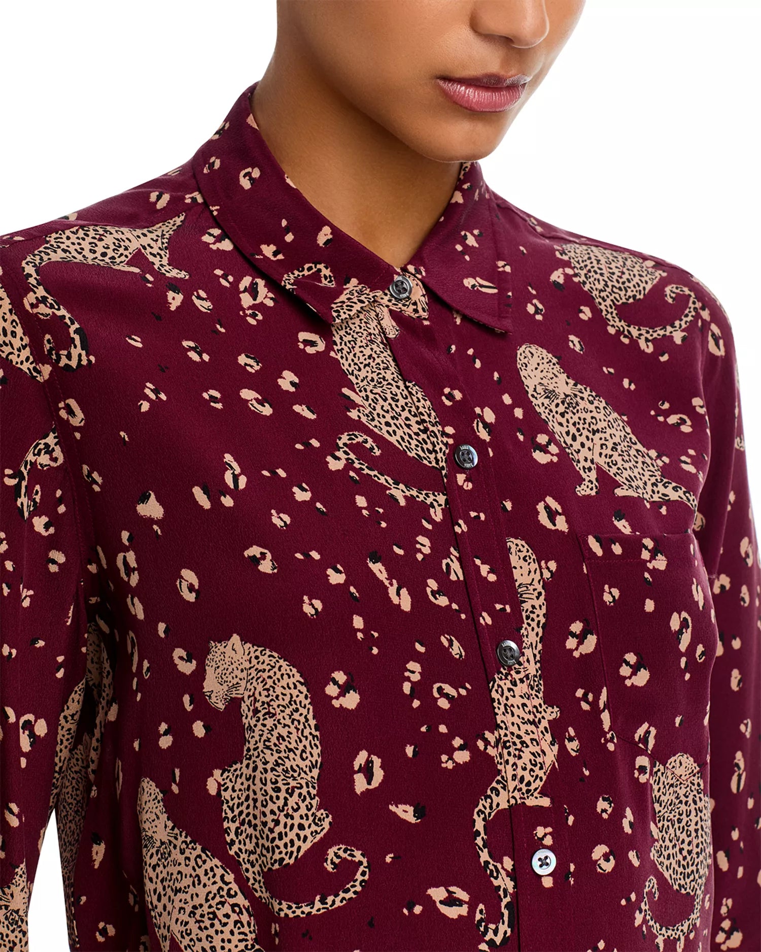 Kate shirt - oxblood leopard