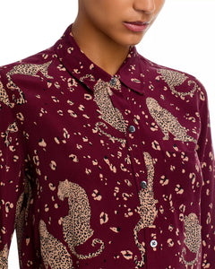 Kate shirt - oxblood leopard