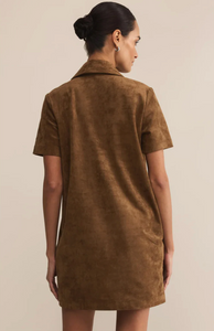 Sydney Suede Mini Dress - coconut