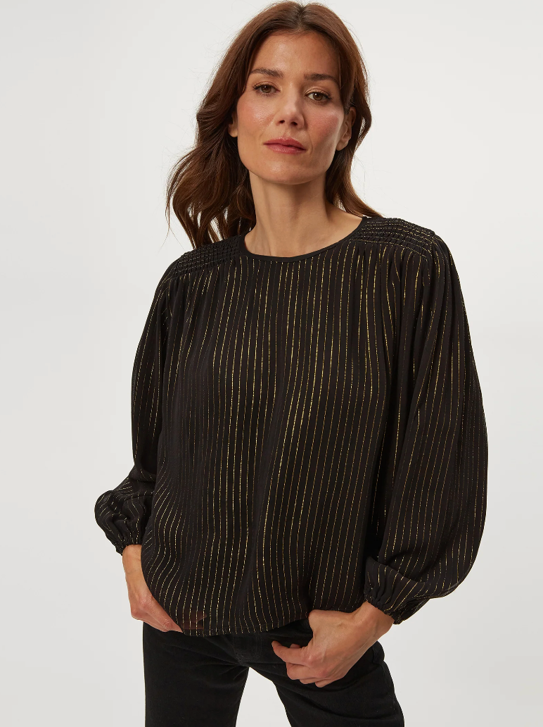 Dolly metallic striped top - black combo