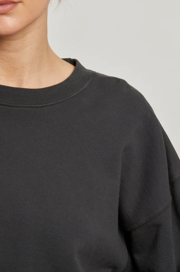 Zayne french terry pullover sweatshirt - vintage black