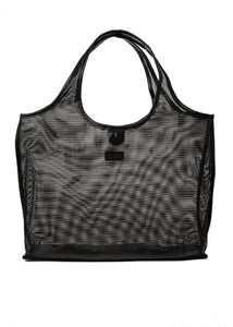 Roxy mesh tote - black