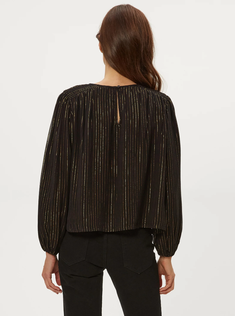 Dolly metallic striped top - black combo