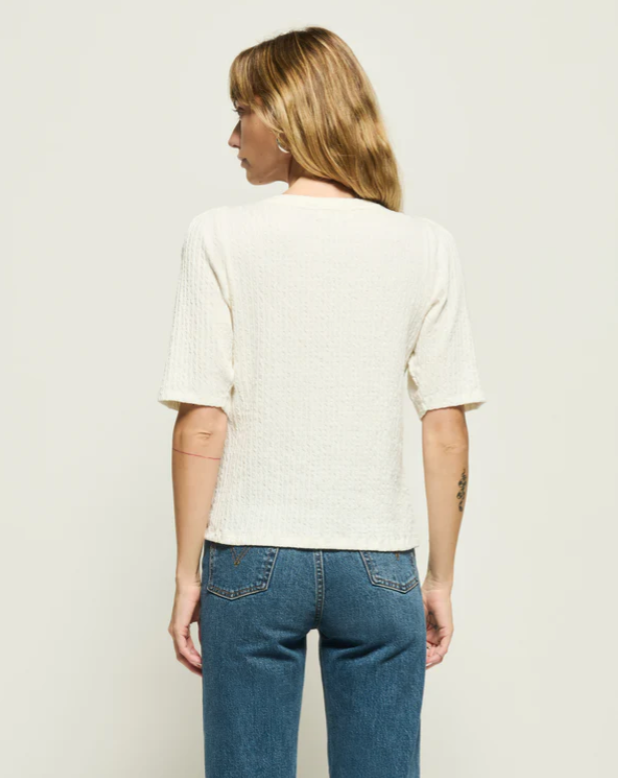 Deana textured tee - porcelain