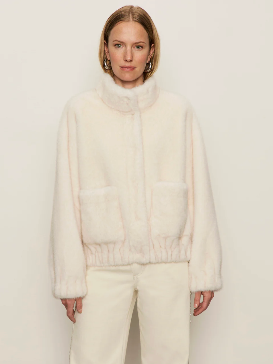 Coco faux fur jacket - almond cream