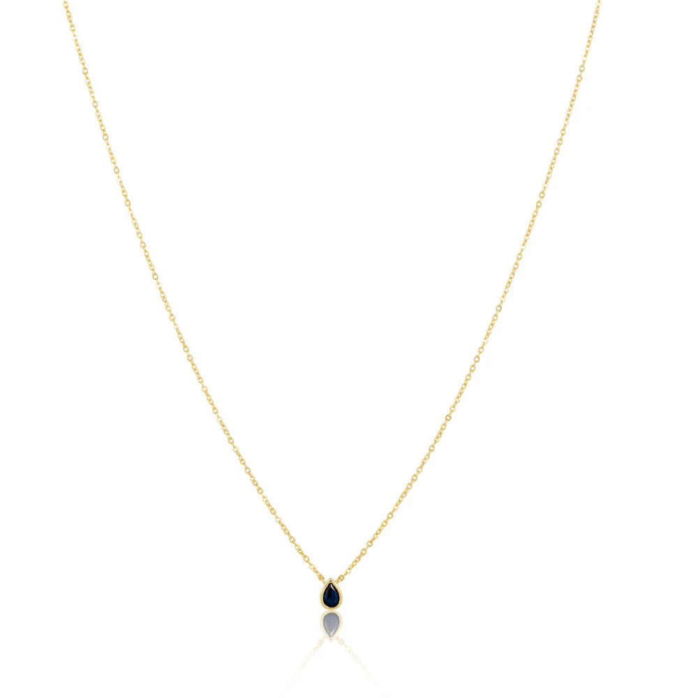Ines raindrop necklace - sapphire