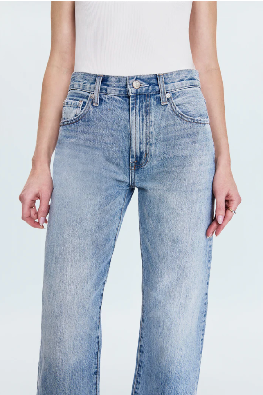 Lexi mid rise bowed straight jean - bowie