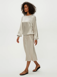 Leila bias midi skirt - cement
