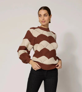 Kori sweater - ivory / terracotta