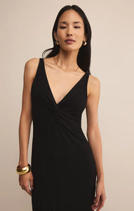 Eleve twist midi dress - black