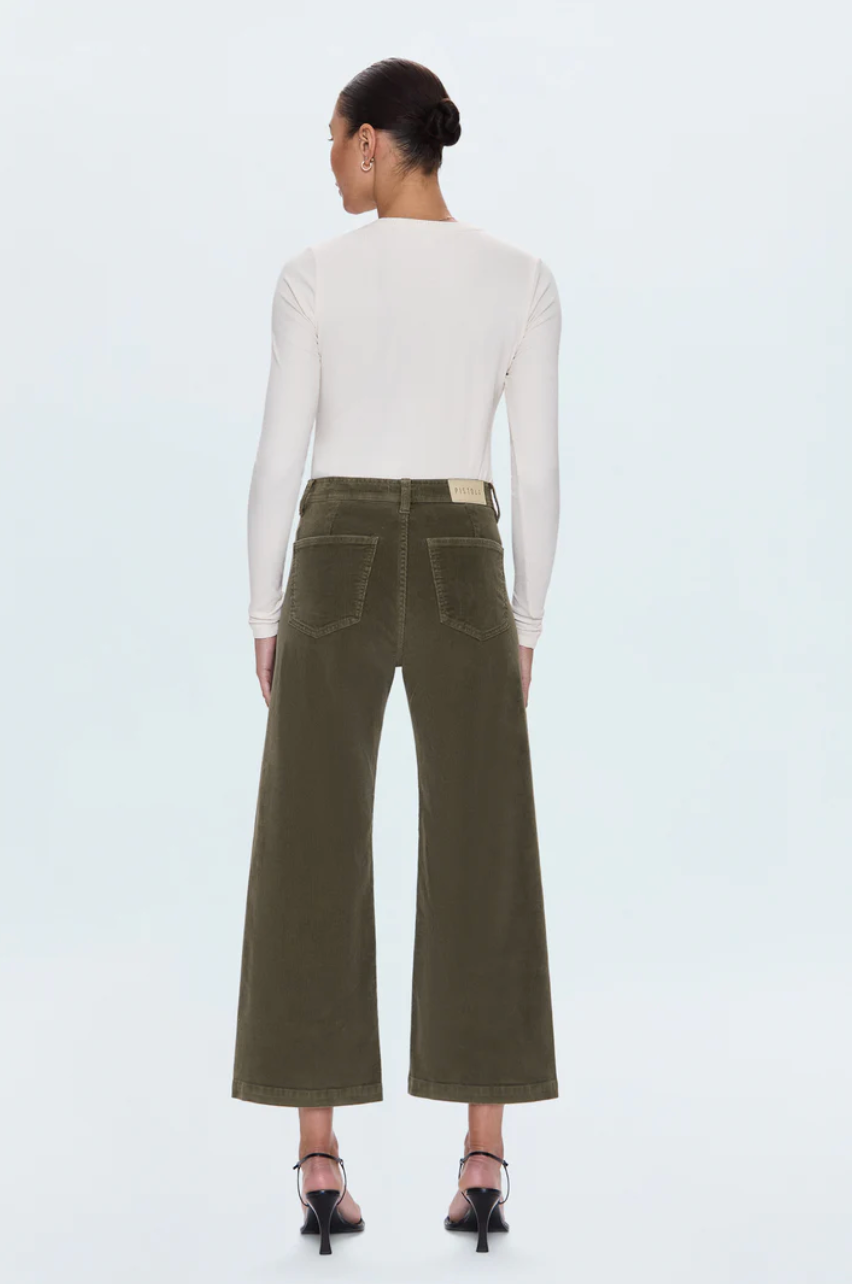Penny crop high rise wide leg pant - sequoia