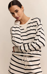 Stand Out Striped Sweatshirt - crystal