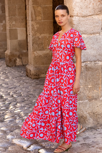 V-neck maxi - eclipse red