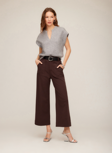 Morgan V Neck Top - gray