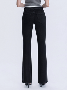 F6314BK - Full Length Black Bootcut Jeans - black