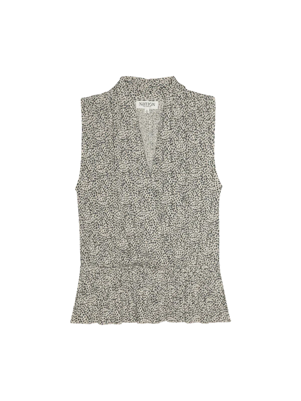 Nina Wrap Front Top - winter pebble