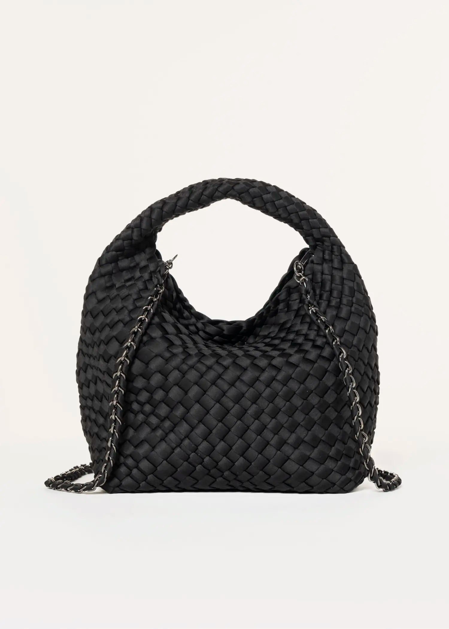 Shelly woven bucket bag - black