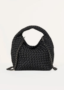 Shelly woven bucket bag - black