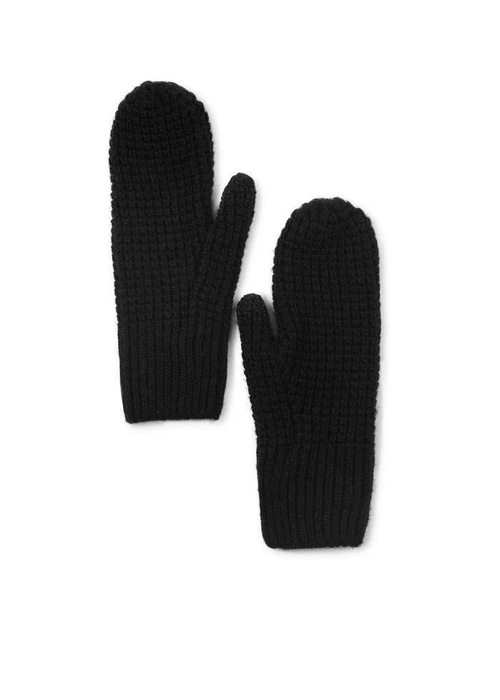 Texting waffle mitten - black