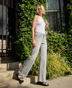 F5651 - Mid Rise Wide Leg Jeans - clementine